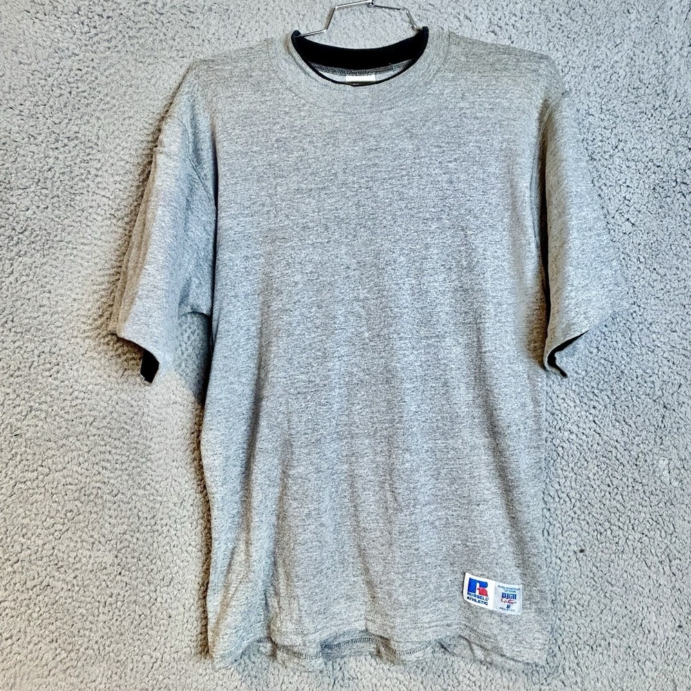 Vintage Russell Athletic Double Face 80s Layered High Cotton T Shirt Size Medium